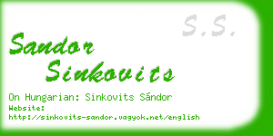 sandor sinkovits business card